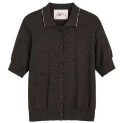 Aiayu cardigan - Disha dark brown melange