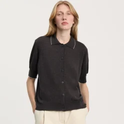 Aiayu cardigan - Disha dark brown melange