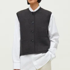 Aiayu vest - Elva dark brown melange