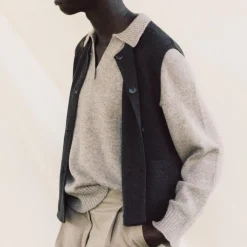 Aiayu vest - Elva dark brown melange