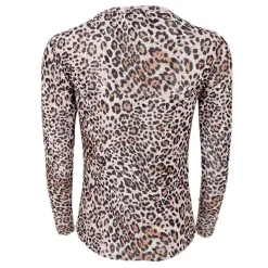 Black Colour bluse - Annie Shimmer Mesh leopard
