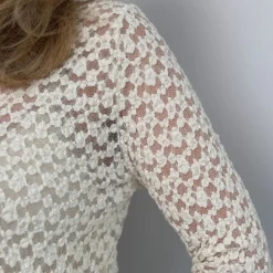 Black Colour bluse - Blair LS Lace off white