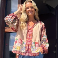 Black Colour bluse - Dahlia creme