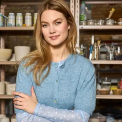 Black Colour cardigan - Dell light blue