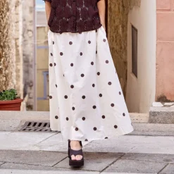 Black Colour nederdel - Abbie coffee dot