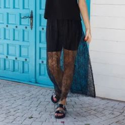 Black Colour nederdel - Franka Lace black
