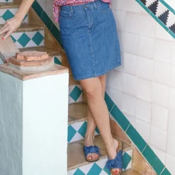 Black Colour nederdel - Nettie Denim mid blue wash