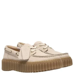 Clarks sko - Torhill Boat cream nubuck