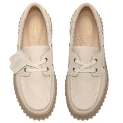 Clarks sko - Torhill Boat cream nubuck