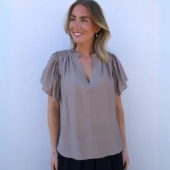 Co'couture bluse - Hera Frill SS walnut