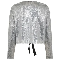 Co'couture bluse - Stevie Sequin LS Bow silver