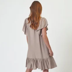 Co'couture kjole - Hera Crop Frill walnut