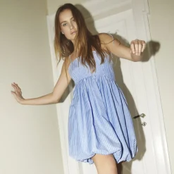 Co'couture kjole - Tea Stripe Balloon blue