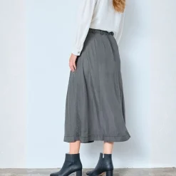 Co'couture nederdel - Anya Denim Pleat mid grey