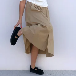 Co'couture nederdel - Cotton Crisp Midi khaki