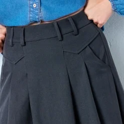 Co'couture nederdel - Luna Pocket Pleat mid grey