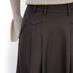 Co'couture nederdel - Luna Pocket Pleat dark brown