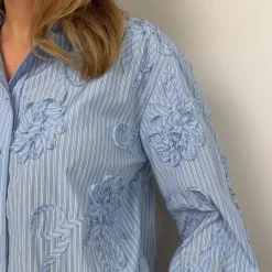 Co'couture skjorte - Xavier Avy Stripe pale blue