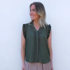Co'couture top - Caryn Frill army