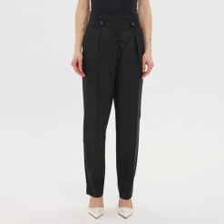 Five Units bukser - Emilia 096 Regular raven jaquard stripe