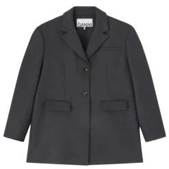 Ganni blazer - A1020022 Wool Suiting phantom