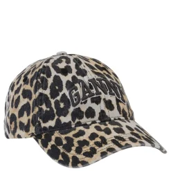 Ganni cap - A6898 Washed Cotton Canvas leopard