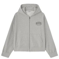 Ganni hoodie - A1060023 Essential Isoli Zip paloma