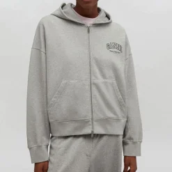 Ganni hoodie - A1060023 Essential Isoli Zip paloma