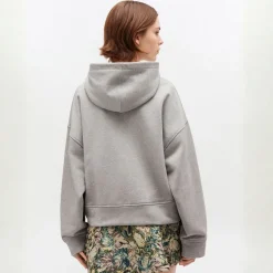 Ganni hoodie - T4328 Heavy Terry Jersey Zip paloma melange