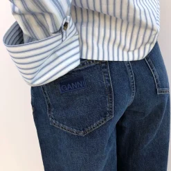 Ganni jeans - J1638 Izey Rigid dark blue vintage