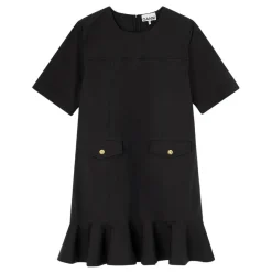 Ganni kjole - A1030205 Stretch Cotton Mini black