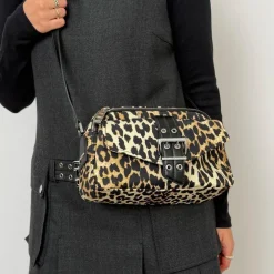 Ganni taske - A6535 Bucky Camera leopard
