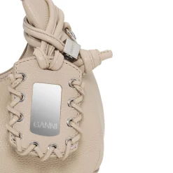 Ganni taske - A6978 Hobo Mini Grained white pepper