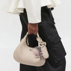 Ganni taske - A6978 Hobo Mini Grained white pepper