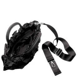 Ganni taske - A7187 Mini Shopper Ruffle black