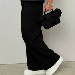 Ganni taske - A7187 Mini Shopper Ruffle black