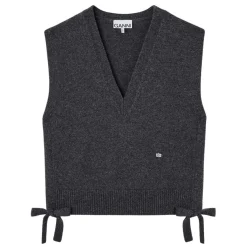 Ganni vest - A1070115 Compact Wool phantom
