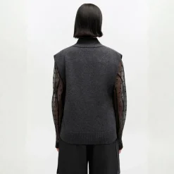 Ganni vest - A1070115 Compact Wool phantom