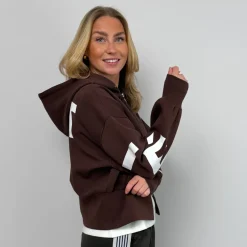 Haute L'amitié hoodie - Maxi Split Zip mocca