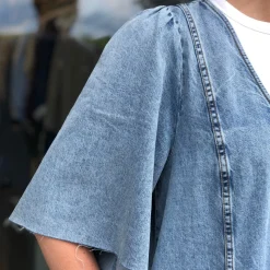 Haute L'amitié kjole - Denim Raw Hem denim blue