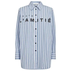 Haute L'amitié skjorte - Boy Stripe Logo white blue stripe