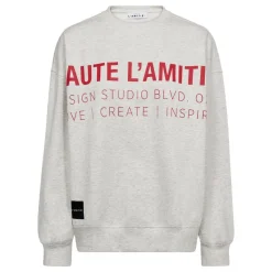 Haute L'amitié sweatshirt - Studio Logo pearl melange/red
