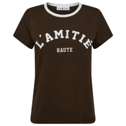 Haute L'amitié t-shirt - Neckline Logo mocca