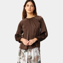 Karmamia Copenhagen bluse - Rachel semi rich brown