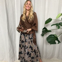 Karmamia Copenhagen nederdel - Savannah blue grand paisley