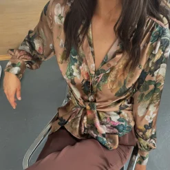 Karmamia Copenhagen skjorte - Lee tan bloom