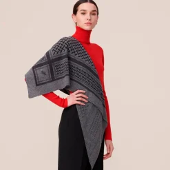 Lala Berlin tørklæde - Triangle Trinity Classic M lubecca/dark grey melange