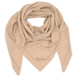 Lala Berlin tørklæde - Triangle Solid Logo M dune/beige