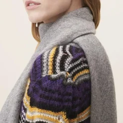 Lala Berlin tørklæde - Triangle Solid Logo M city middlegrey melange