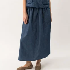 Lollys Laundry nederdel - Akane Maxi dark blue